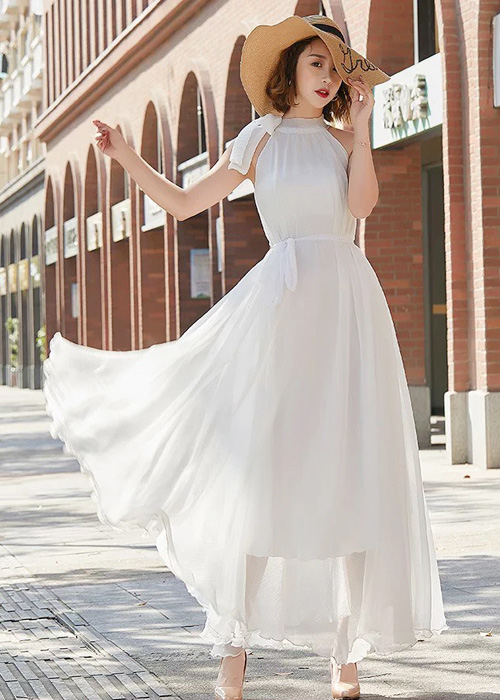 Đầm maxi trắng dịu dàng DM-004